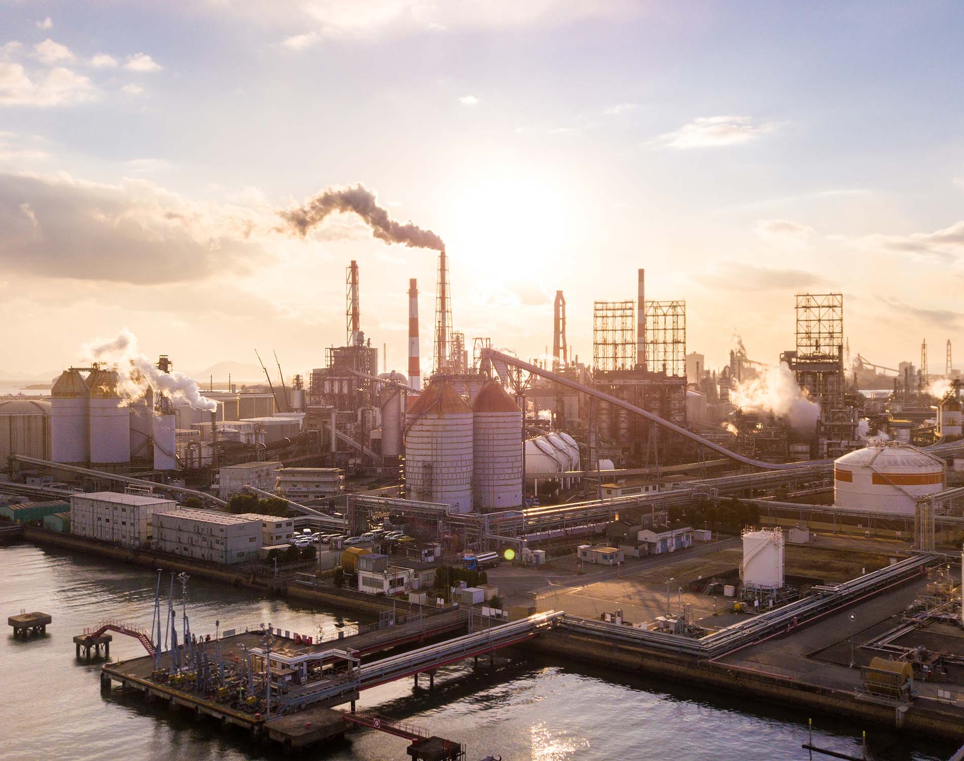 Aerial view of a Japanese petrochemical plant